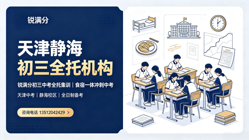 天津静海初三全托机构怎么选？锐满分初三中考全托集训，食宿一体
