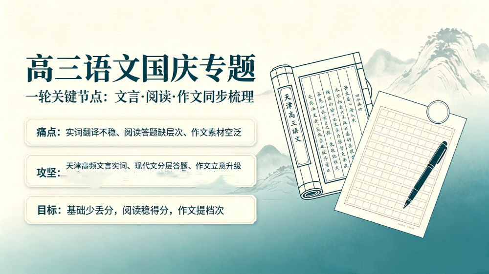 天津高三语文|国庆专项提分,深耕本土阅卷规则,补齐文言阅读短板(1) 天津高三语文|国庆专项提分,深耕本土阅卷规则,补齐文言阅读短板(1)