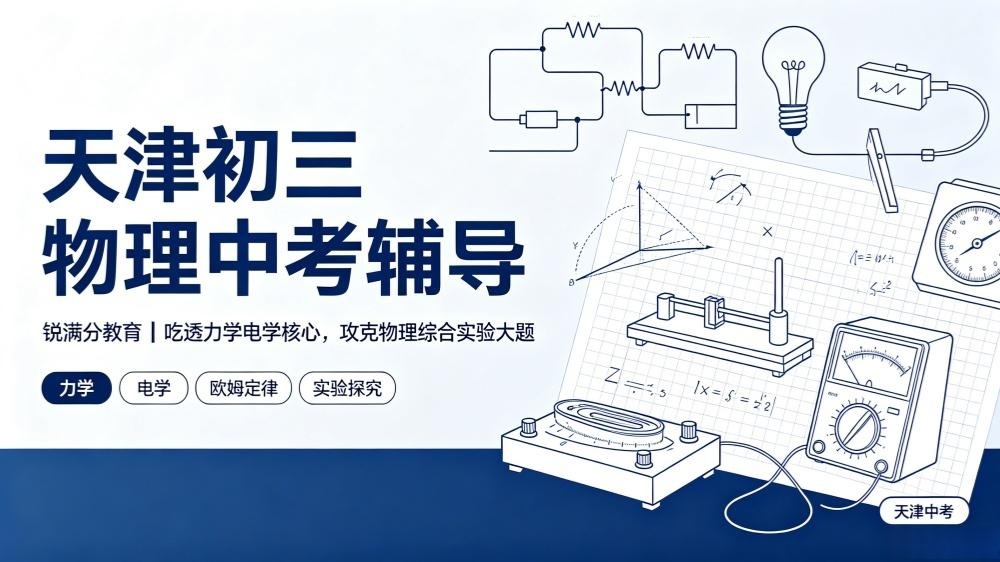 天津初三物理中考辅导｜锐满分教育，吃透力学电学核心，攻克物理综合实验大题(1)